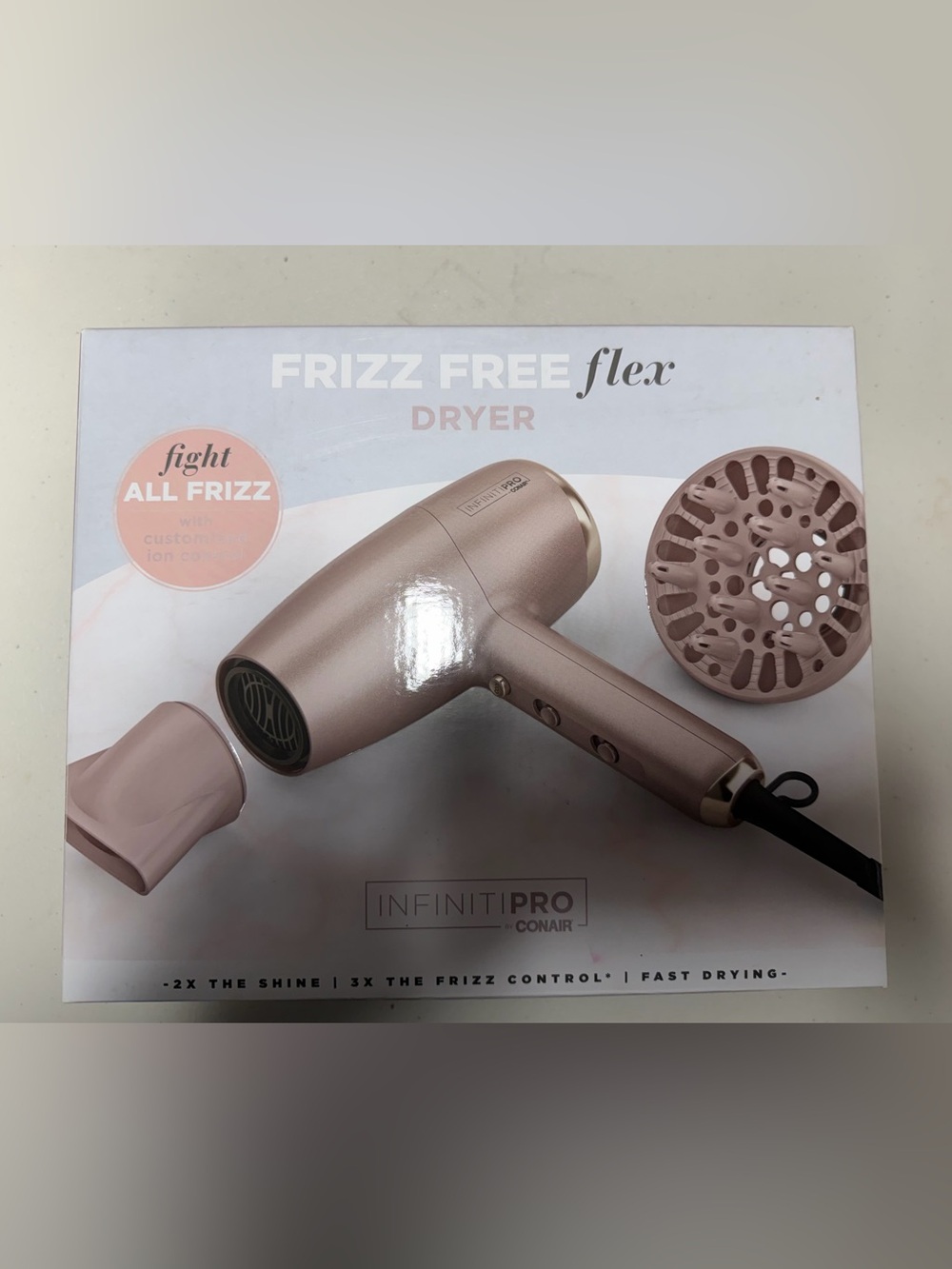 InfinitiPRO Frizz Free Flex Hair Dryer - Rose Gold